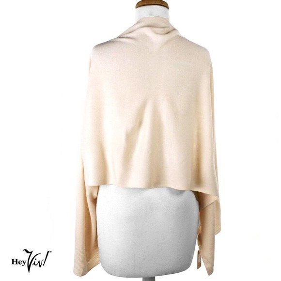 Ivory Scarf Shawl Shrug Button Up Style for Casual or Evening 60"x22" - Hey Viv - Picture 3 of 5
